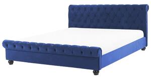 Manželská vodní postel 180 cm Alexandrine (modrá) (s roštem a matrací). 1077781