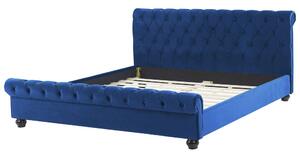 Manželská postel 180 cm ARCHON (s roštem) (modrá). 1007106