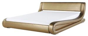 Manželská vodní postel 160 cm Anais (zlatá) (s roštem a matrací). 1077812