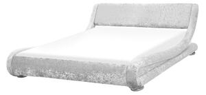 Manželská vodní postel 160 cm Anais (sametová stříbrná) (s roštem a matrací). 1077815