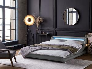 Manželská postel 180 cm AVENUE (s roštem a LED osvětlením) (šedá). 1007153