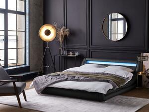Manželská postel 180 cm AVENUE (s roštem a LED osvětlením) (černá). 1007131