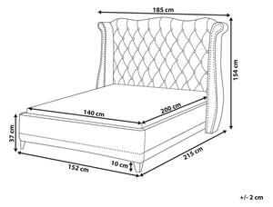 Manželská postel 140 cm Aidan (šedá) (s roštem). 1077845