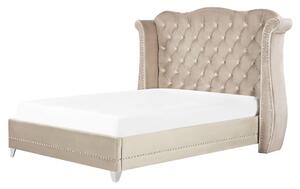 Manželská postel 160 cm Aidan (béžová) (s roštem). 1077849