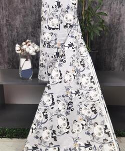 Ervi bavlna flanel š.240cm pandy na šedém - 26188-3, metráž