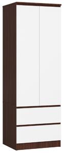 Ak furniture Šatní skříň Star 60 cm wenge/bílá