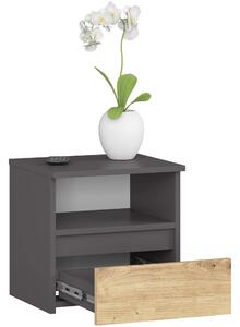 Ak furniture Noční stolek CL1 40 cm grafitově šedý/dub artisan