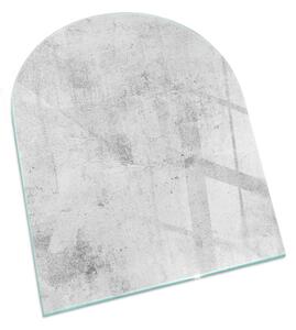 Půloválné sklo před krb Betonová textura v syrovém stylu ppkpon-00088279