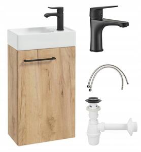 Závěsná koupelnová skříňka Deftrans dub craft s umyvadlem 40 cm