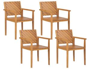 Set 4 ks zahradních židlí Blas (světlé dřevo). 1077934