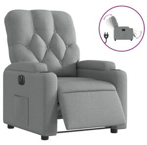Elektrické polohovací křeslo svtle edé textil