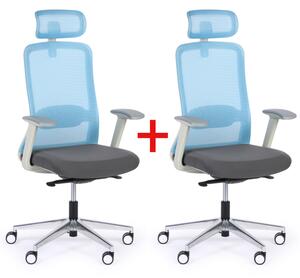 Kancelářská židle JAMES 1+1 ZDARMA, modrá
