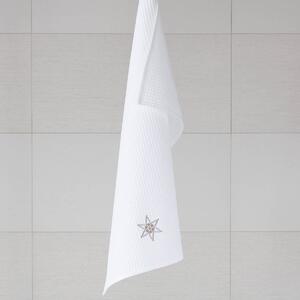 Vaflová utěrka Veba RUMBA bílá s výšivkou Skleněná hvězda Velikost: 46x70 cm