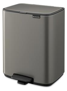 Šedý nášlapný ocelový odpadkový koš 12 l Bo – Brabantia