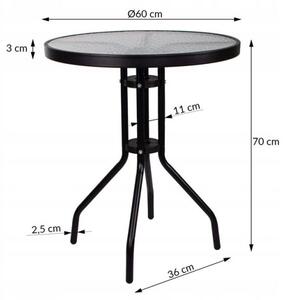 Zahradní stolek 60 cm SPRINGOS BISTRO GF1010 černý