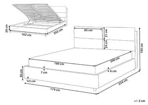 Manželská postel 160 cm Batil (béžová) (s roštem) (s úl. prostorem). 1077985