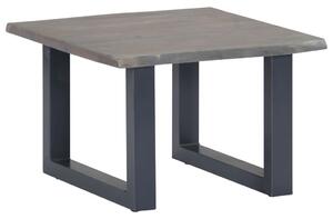Konferenční stolek s živou hranou šedý 60x60x40 cm dřevo akácie