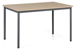 Jídelní stůl TRIVIA, tmavě šedá konstrukce, 1200 x 800 mm, bříza