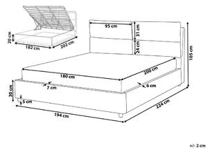 Manželská postel 180 cm Batil (béžová) (s roštem) (s úl. prostorem). 1077986