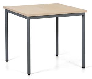 Jídelní stůl TRIVIA, tmavě šedá konstrukce, 800 x 800 mm, bříza