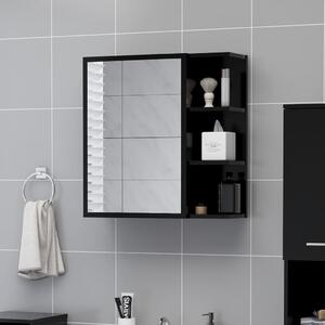 Koupelnová skříňka se zrcadlem černá 62,5x20,5x64cm dřevotříska