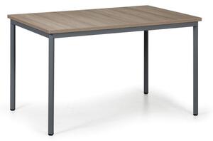 Jídelní stůl TRIVIA, tmavě šedá konstrukce, 1200 x 800 mm, dub přírodní