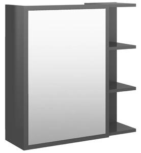 Zrcadlová skříňka šedá vysoký lesk 62,5x20,5x64 cm dřevotříska