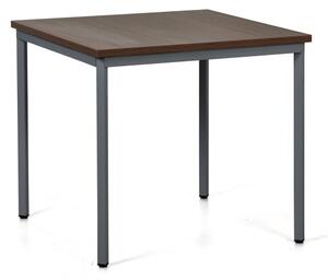 Jídelní stůl TRIVIA, tmavě šedá konstrukce, 800 x 800 mm, ořech