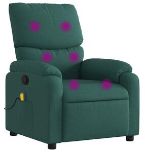 Masání polohovací křeslo tmav zelené textil