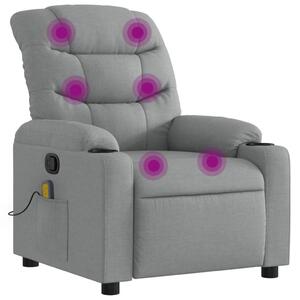 Masání polohovací křeslo svtle edé textil