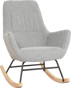 Houpací křeslo HWC-N13, houpací křeslo polohovací křeslo TV křeslo, masivní dřevo kov látka/textil 320g/m² edozelená