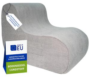 Pillows24 - Podlahové křeslo z manestrové látky 93×70×65 cm | dtské křeslo a idle do obýváku s pratelným potahem pro teenagery a dosplé (svtle edá)