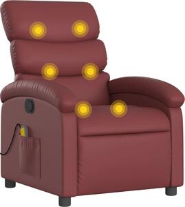 Masání polohovací křeslo vínové umlá ke