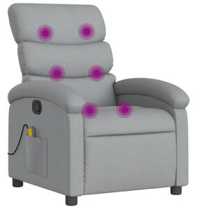 Masání polohovací křeslo svtle edé textil