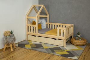 MAXIDO Dětská postel domeček Zara - jeden šuplík 160x80 přírodní