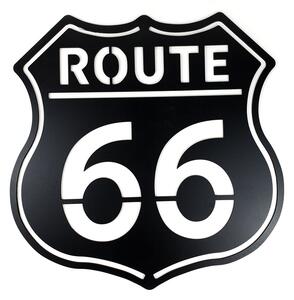 Dřevěná nástěnná dekorace Route 66 černá