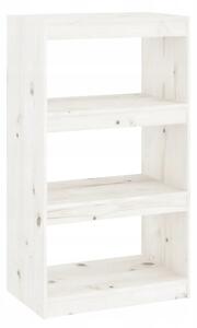 Regál borovice bílý 60x30x103,5 cm