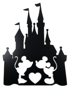 Živá Zeď Dřevěná nástěnná černá dekorace Mickey a Minnie na Zámku