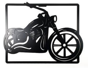 Dřevěná nástěnná dekorace Černá motorka