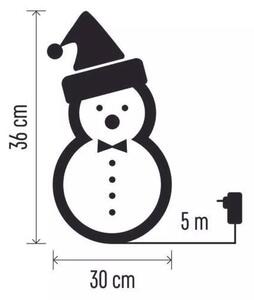 EMOS LED vánoční sněhulák s kloboukem 36cm DCFC18