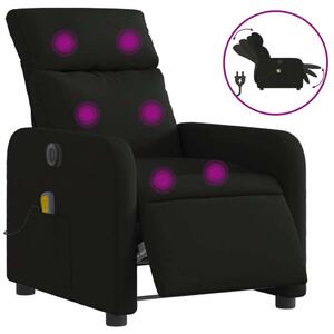 Elektrické masání polohovací křeslo erné textil