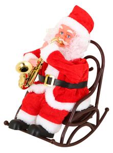 Muzikant Mikuláš s trubkou, vánoční figurka na baterie, výška 24cm
