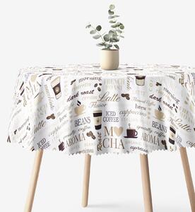 Goldea kulatý teflonový ubrus - kávové menu Ø 140 cm