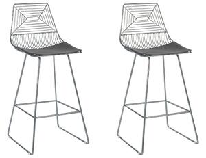 Set 2 ks barových židlí Bethel (stříbrná). 1078100