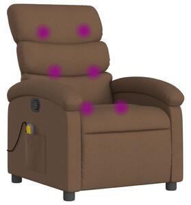 Masání polohovací křeslo hndé textil