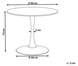 Kulatý jídelní stůl Berylle (světlé dřevo + černá) (pro 4 osoby). 1078127