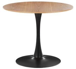 Kulatý jídelní stůl Berylle (světlé dřevo + černá) (pro 4 osoby). 1078127