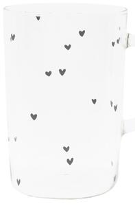 Vysoký skleněný hrnek Hearts 400 ml