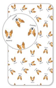 Bavlněné prostěradlo 90 × 200 cm – Basenji