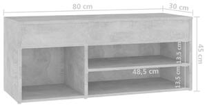 Lavice Norwa s botníkem - 80x30x45 cm | betonově šedá